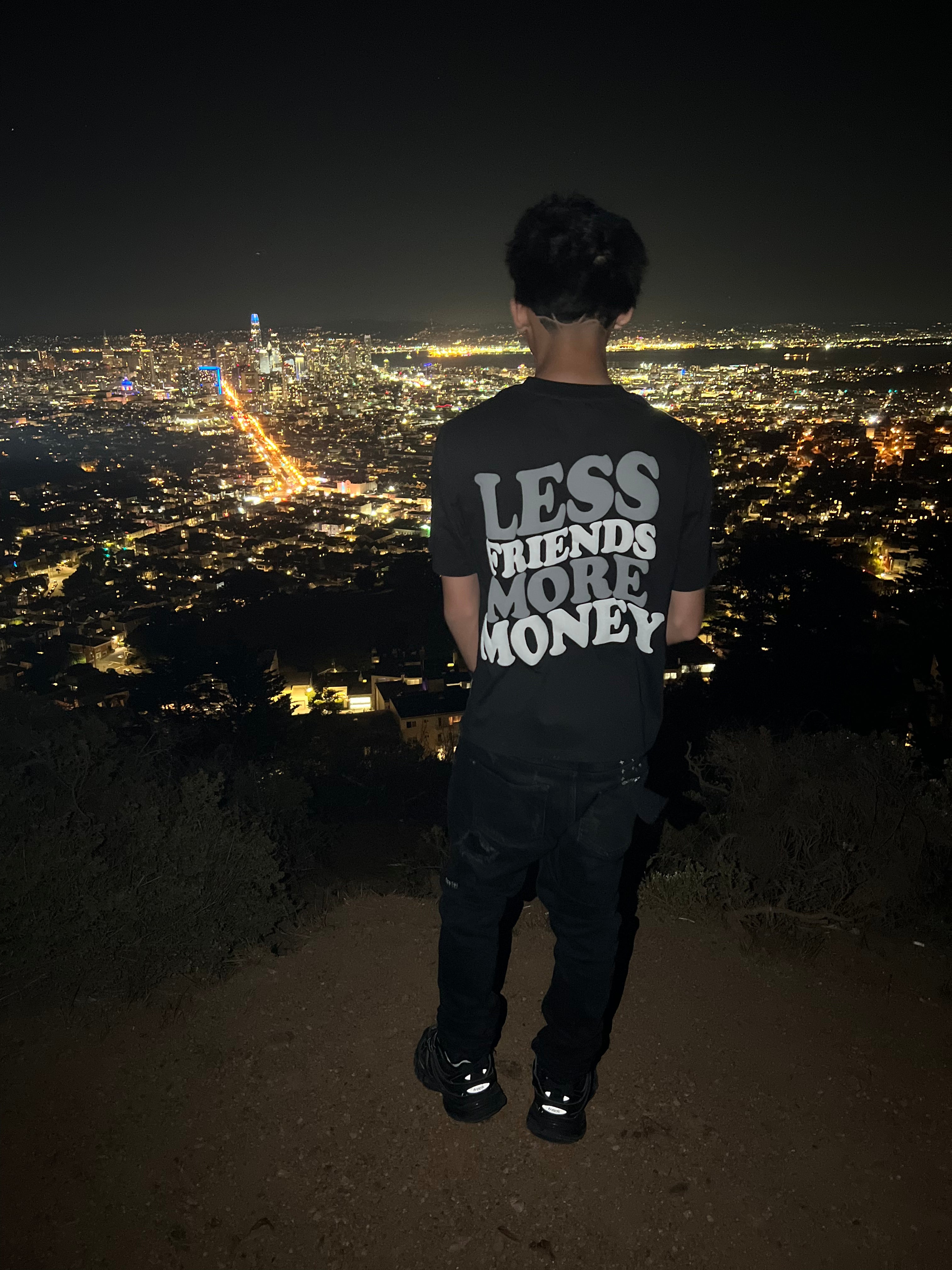 LESS FRIENDS MORE MONEY SHIRT (BLACK) – kashbp