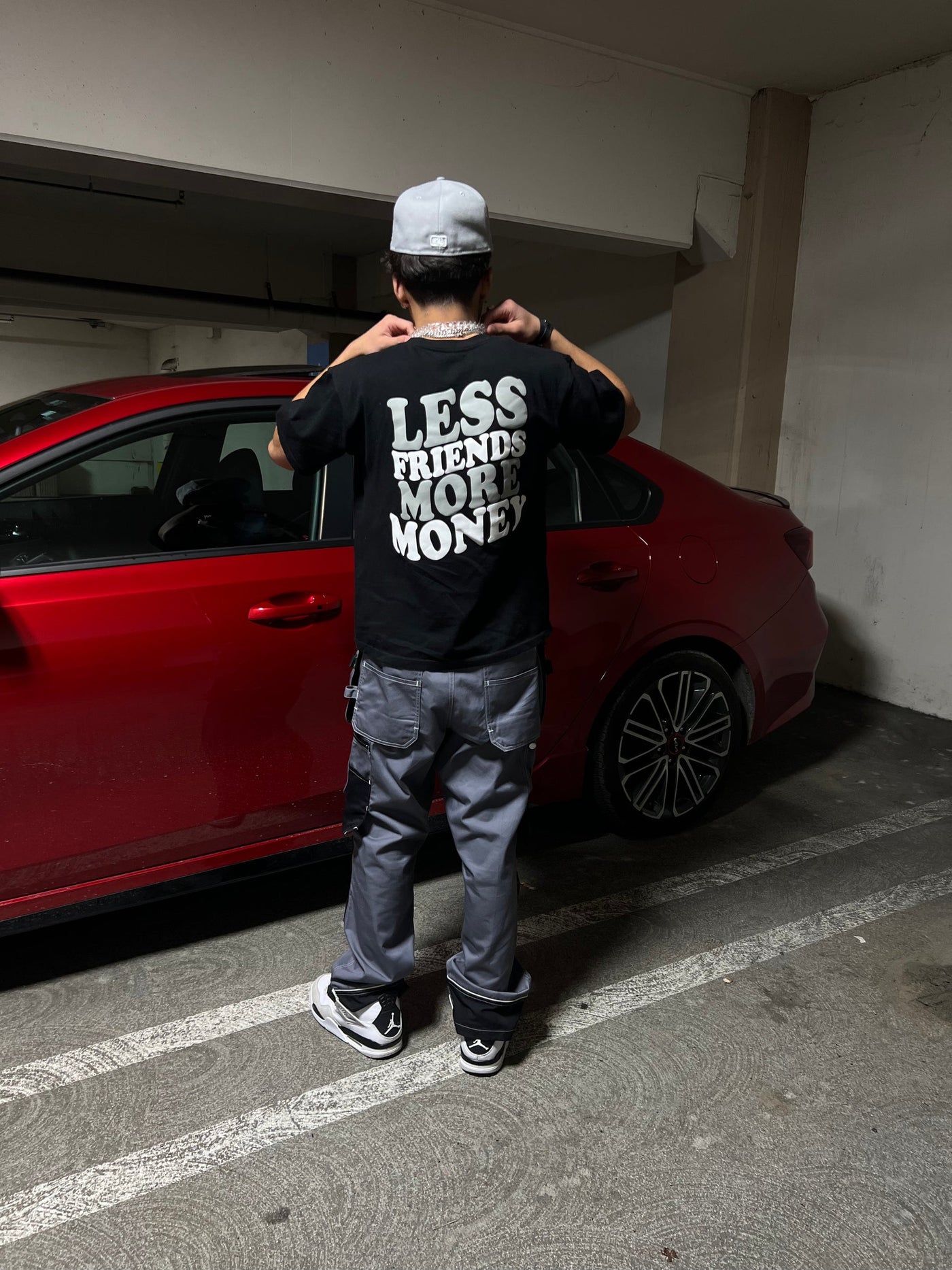 LESS FRIENDS MORE MONEY SHIRT (BLACK)